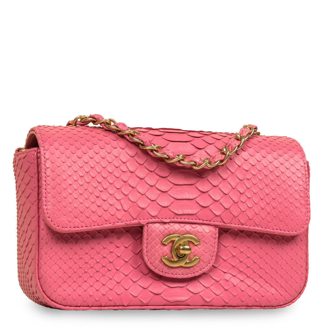 Classic Flap Bag - Mini Rectangular - Python - Shoulder Bags - 7