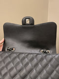 Chanel Classic Quilted Jumbo Single Flap Black Caviar - Bags - 14