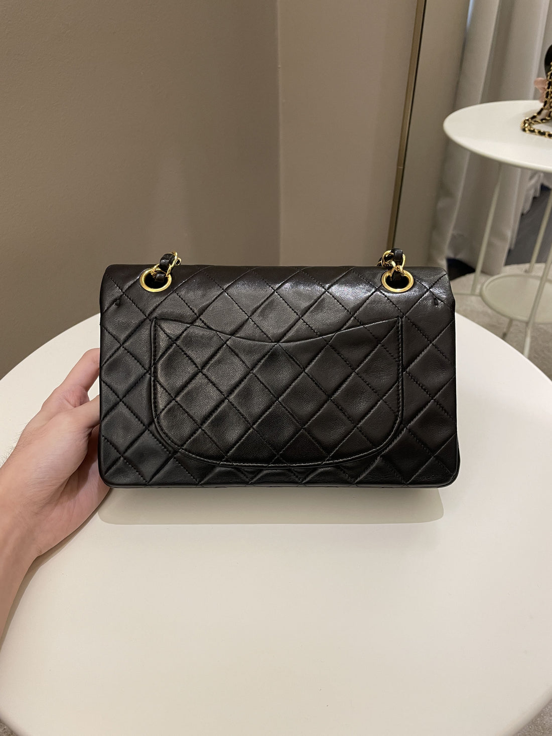 Chanel Vintage Classic Quilted Small Double Flap Black Lambskin - Bags