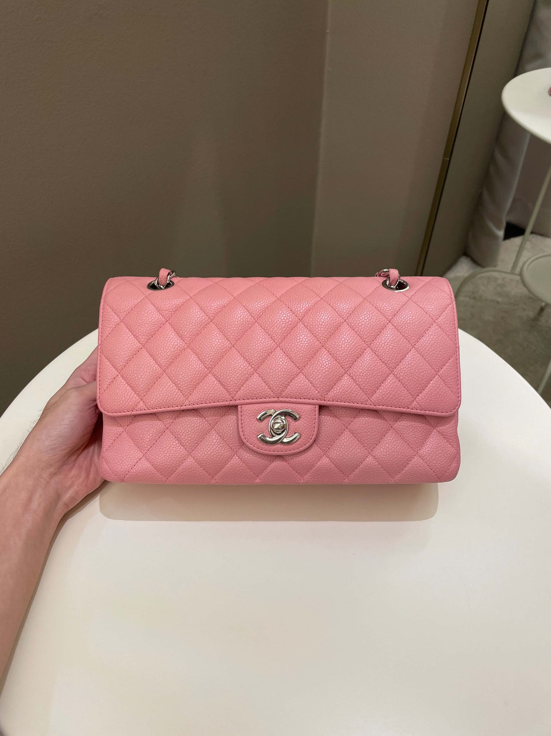 Chanel Classic Medium Double Flap Sakura Pink Caviar - Bags