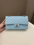 Chanel Classic Quilted Medium Double Flap Tiffany Blue Lambskin - Bags - 21