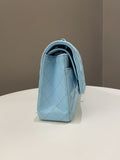 Chanel Classic Quilted Medium Double Flap Tiffany Blue Lambskin - Bags - 6