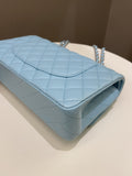 Chanel Classic Quilted Medium Double Flap Tiffany Blue Lambskin - Bags - 12