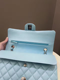 Chanel Classic Quilted Medium Double Flap Tiffany Blue Lambskin - Bags - 14