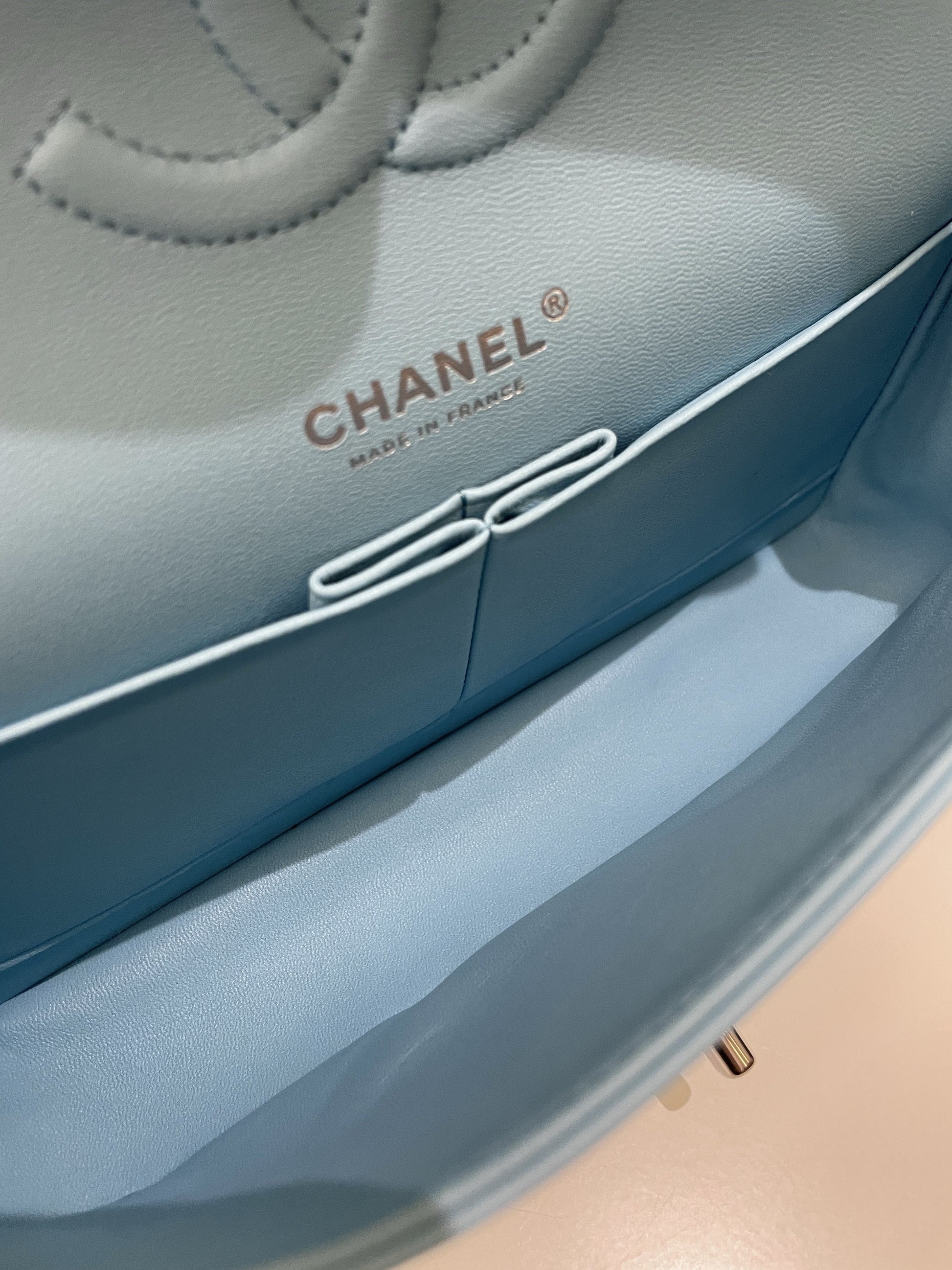 Chanel Classic Quilted Medium Double Flap Tiffany Blue Lambskin - Bags - 18