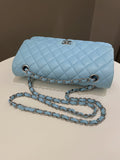 Chanel Classic Quilted Medium Double Flap Tiffany Blue Lambskin - Bags - 20