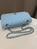 Chanel Classic Quilted Medium Double Flap Tiffany Blue Lambskin - Bags - 19