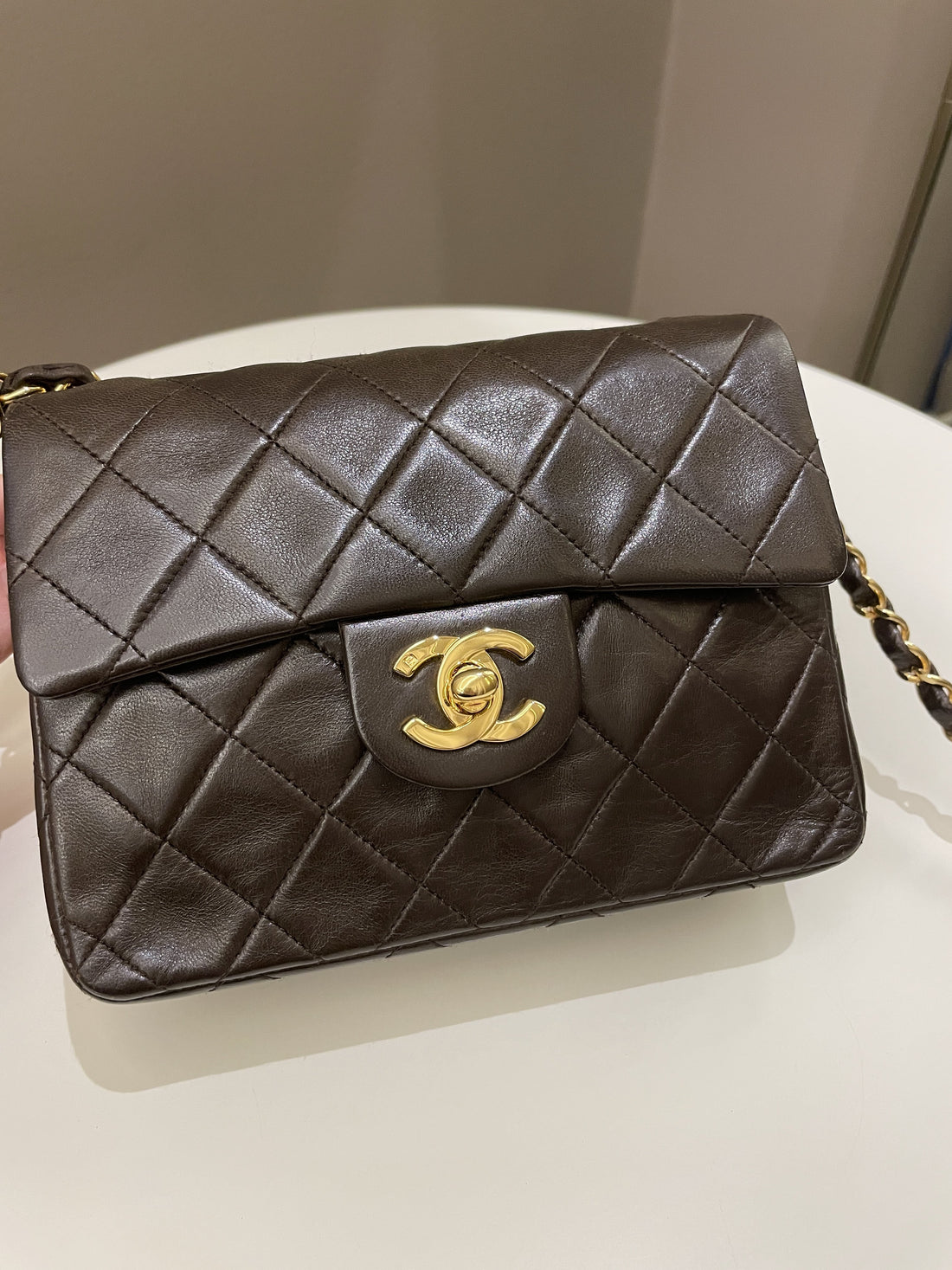 Chanel Vintage Classic Quilted Mini Square Brown Lambskin - Bags
