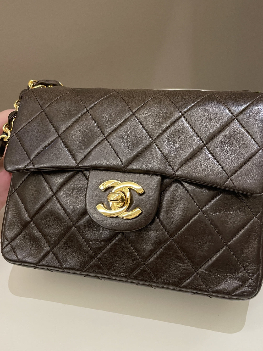 Chanel Vintage Classic Quilted Mini Square Brown Lambskin - Bags