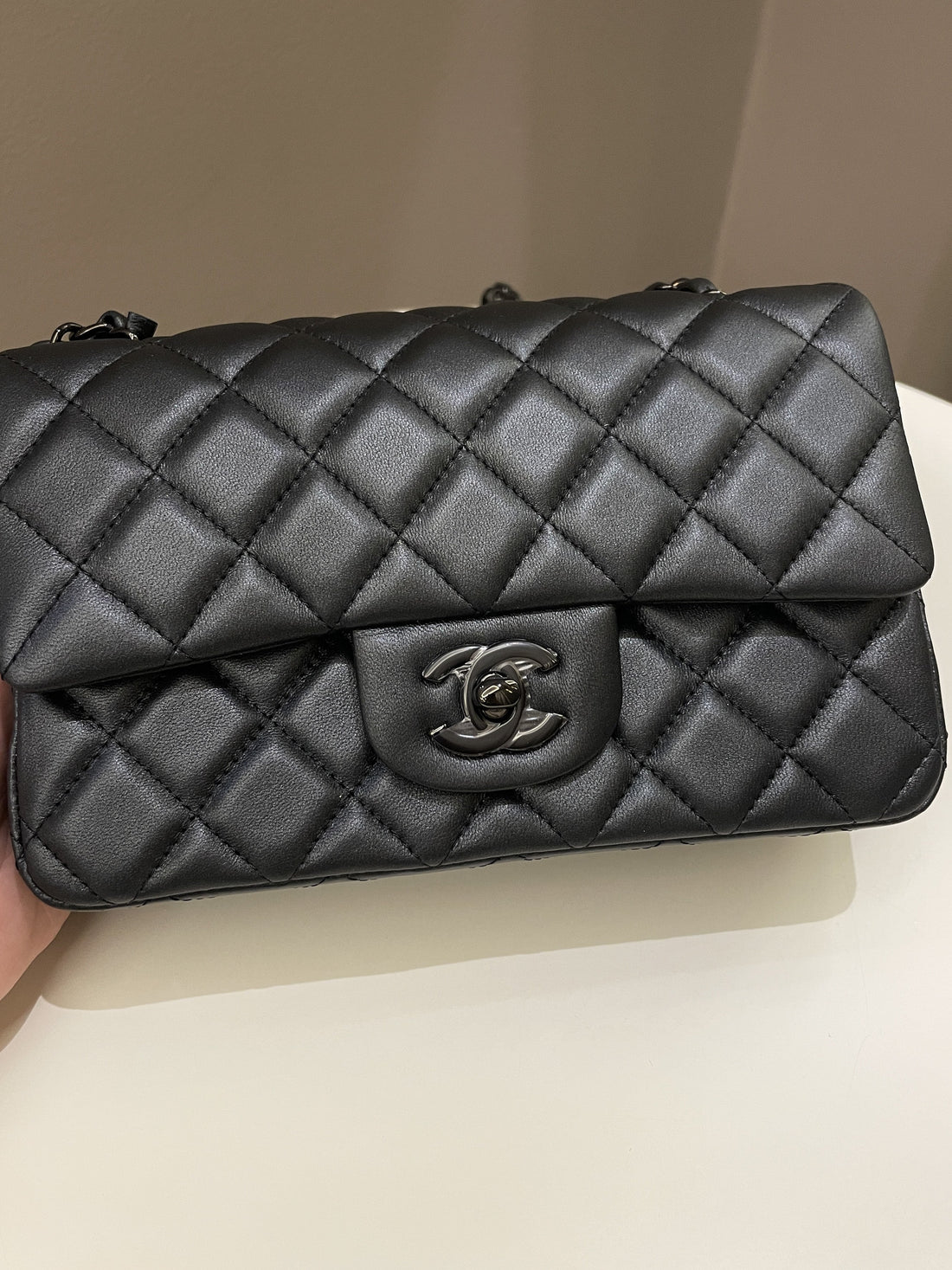 Chanel 23B Classic Quilted So Black Mini Rectangular Black Lambskin - Bags