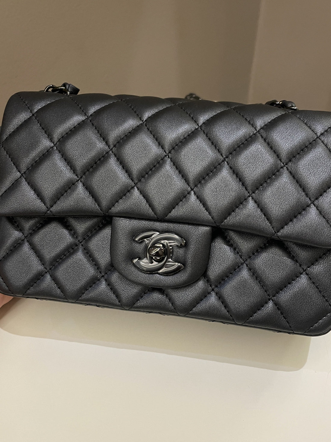 Chanel 23B Classic Quilted So Black Mini Rectangular Black Lambskin - Bags