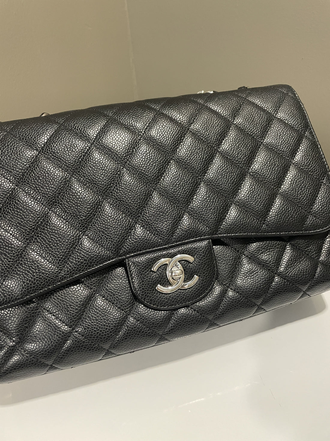 Chanel Classic Quilted Jumbo Single Flap Black Caviar