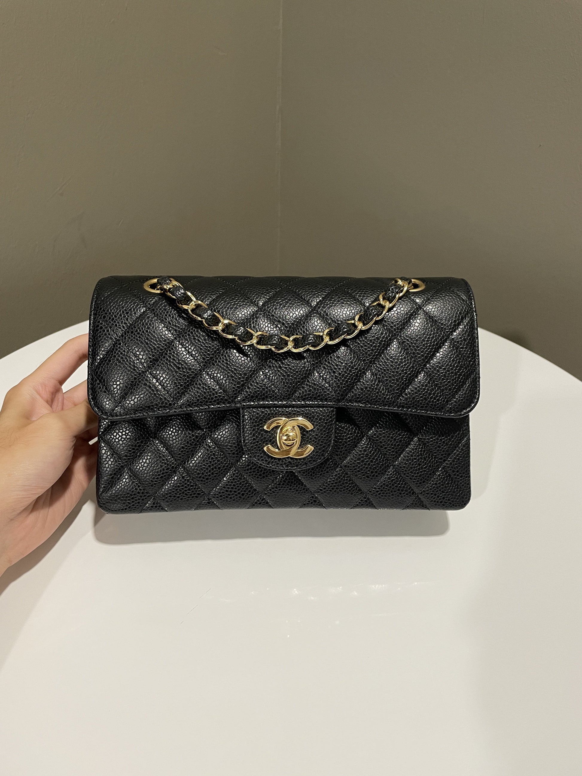 Chanel Classic Quilted Small Double Flap Black Caviar - 17