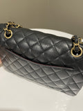 Chanel Classic Quilted Small Double Flap Black Caviar - 3