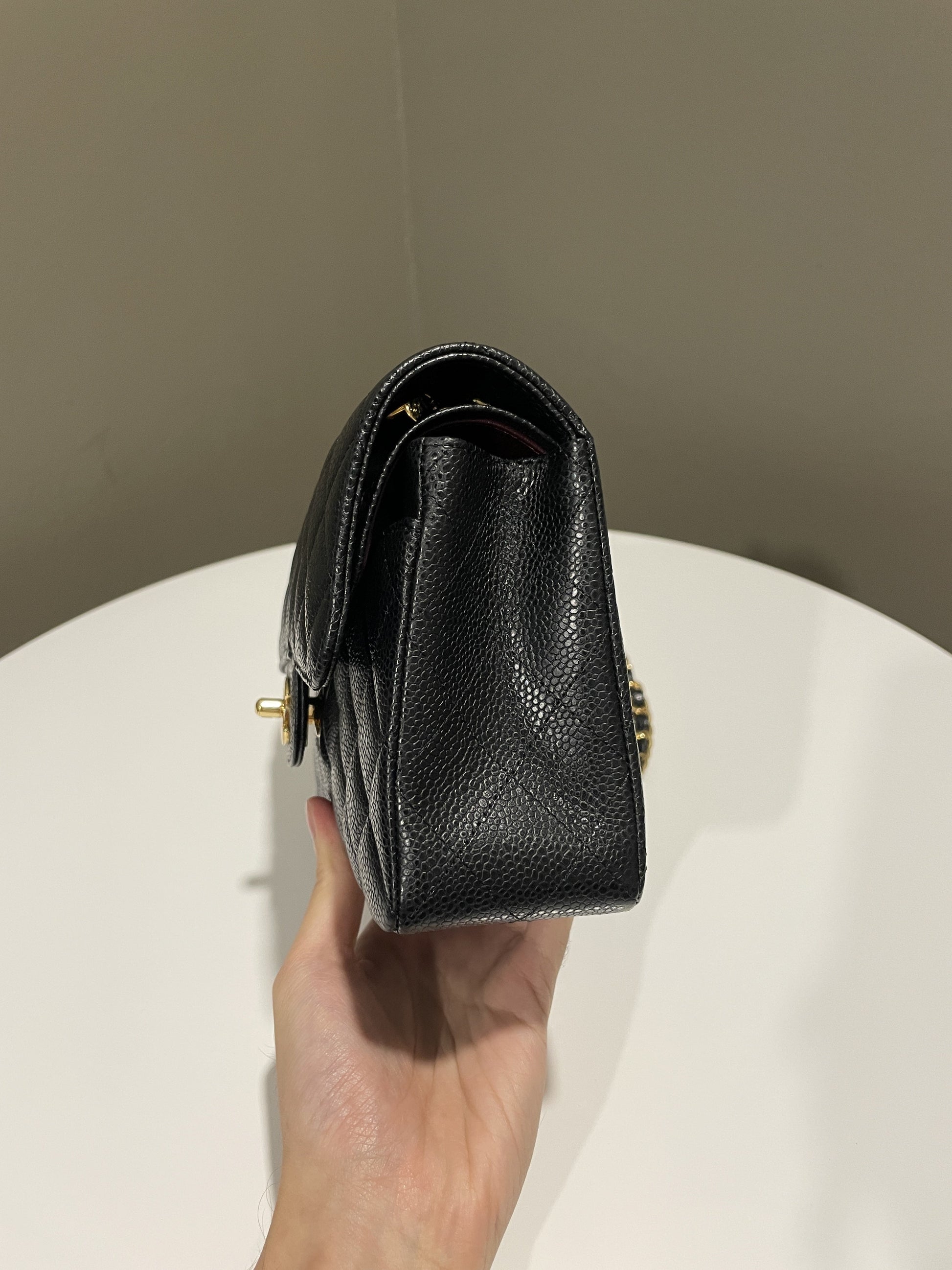 Chanel Classic Quilted Small Double Flap Black Caviar - 5