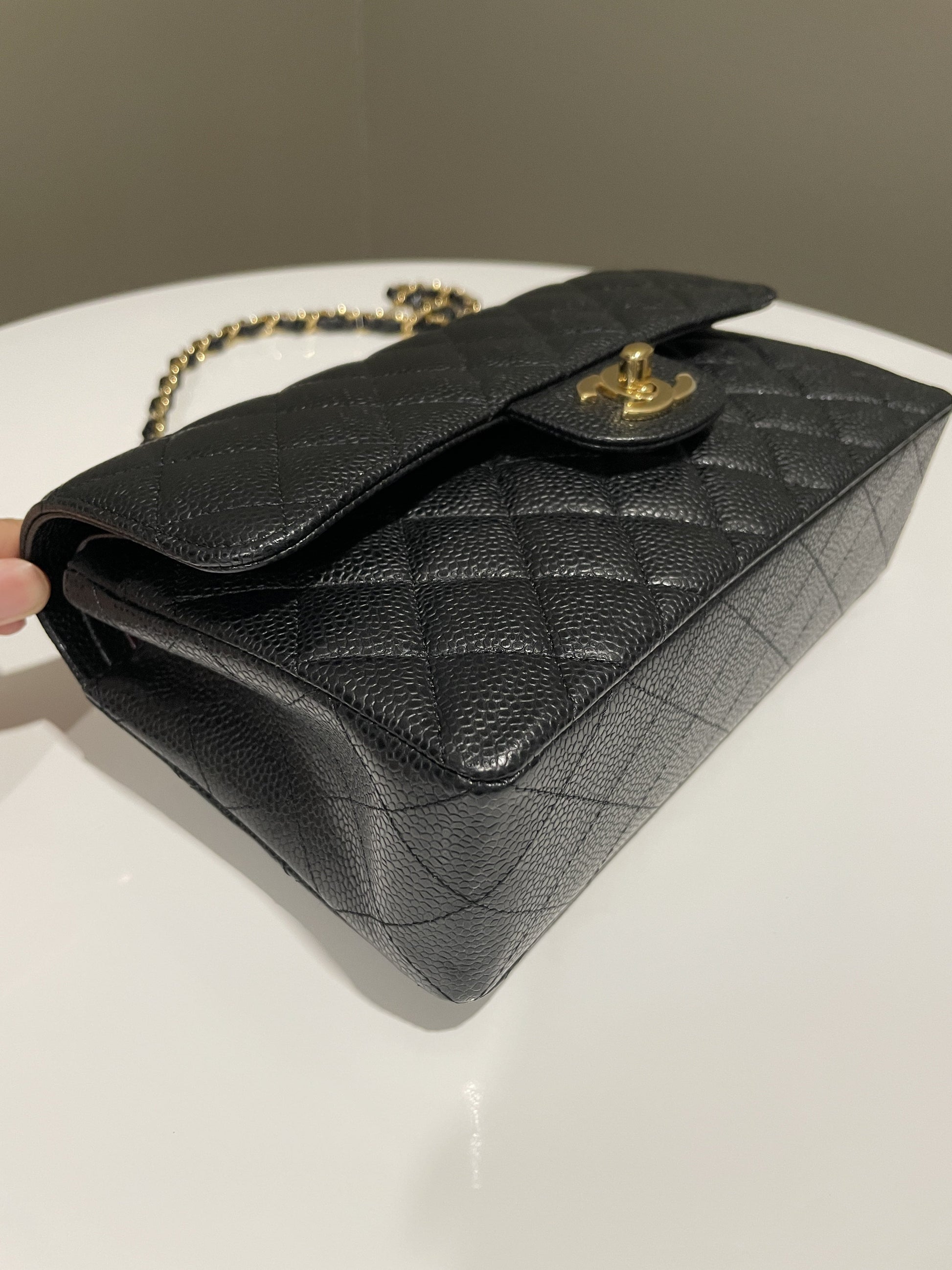 Chanel Classic Quilted Small Double Flap Black Caviar - 7