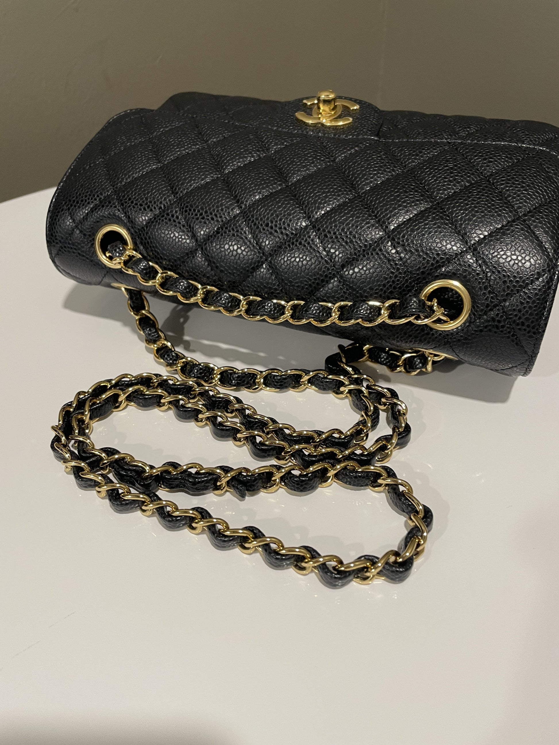 Chanel Classic Quilted Small Double Flap Black Caviar - 16