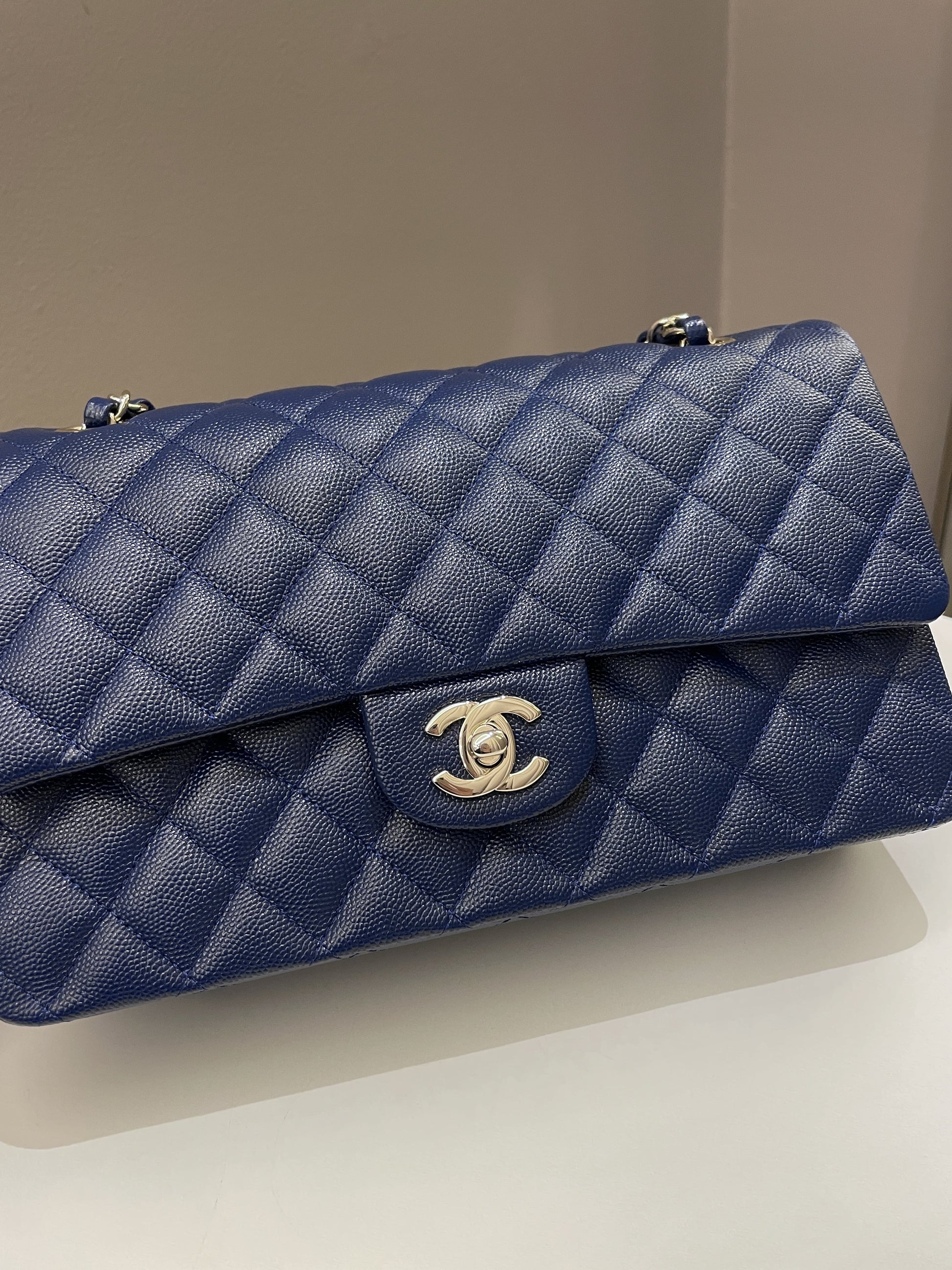 Chanel Classic Quilted Medium Double Flap Dark Navy Caviar - Bags