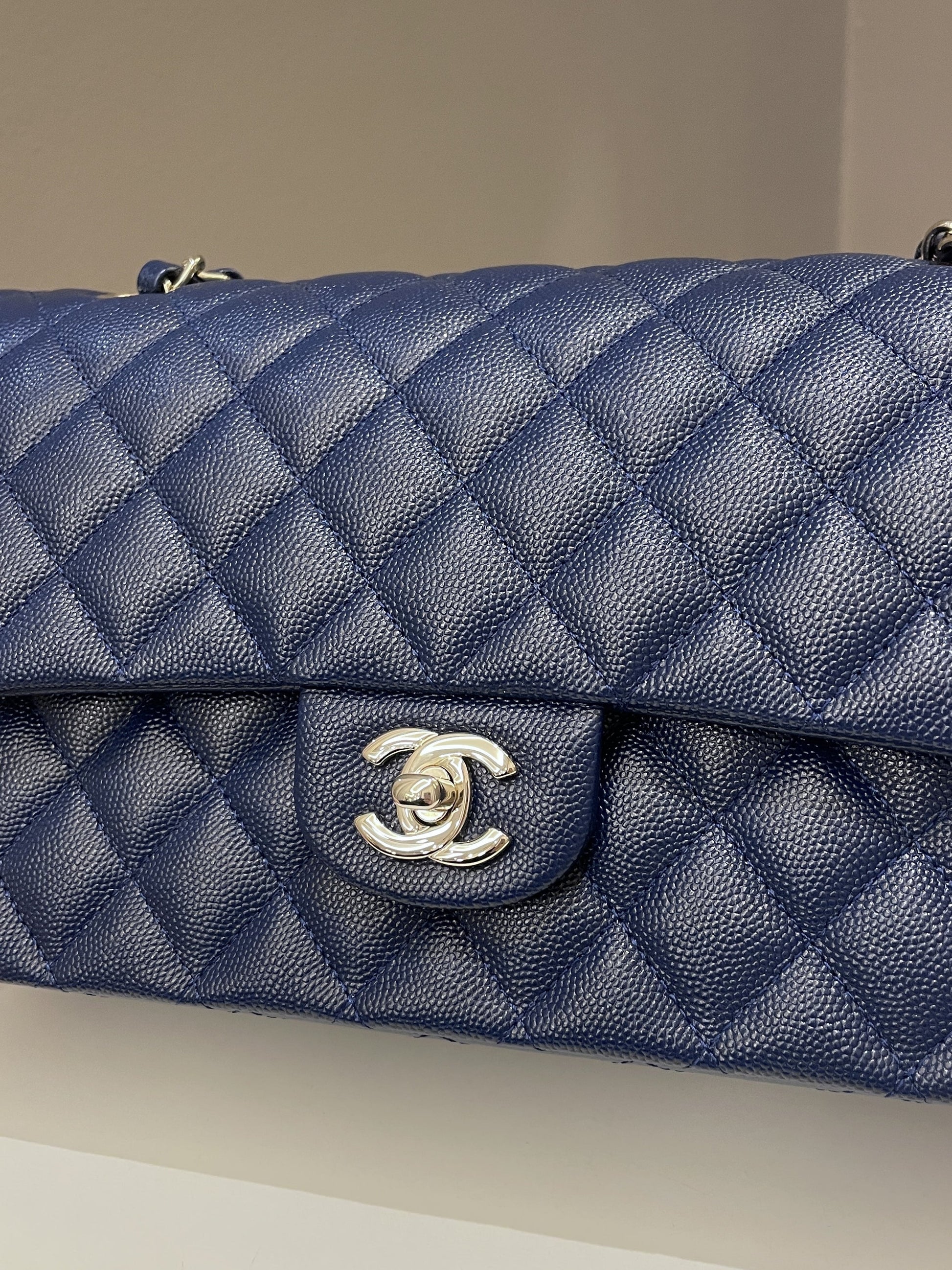 Chanel Classic Quilted Medium Double Flap Dark Navy Caviar - Bags - 2