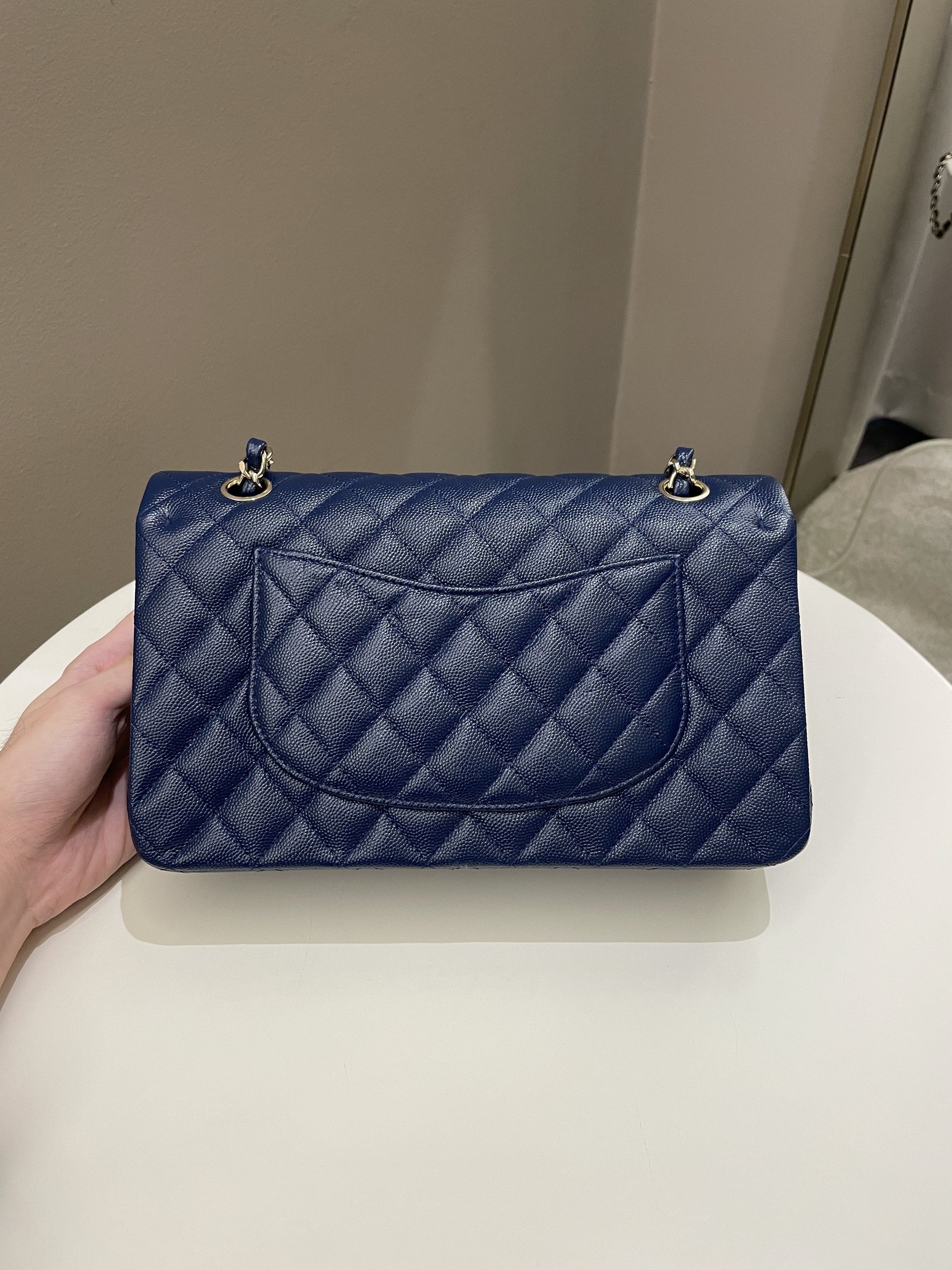 Chanel Classic Quilted Medium Double Flap Dark Navy Caviar - Bags - 5