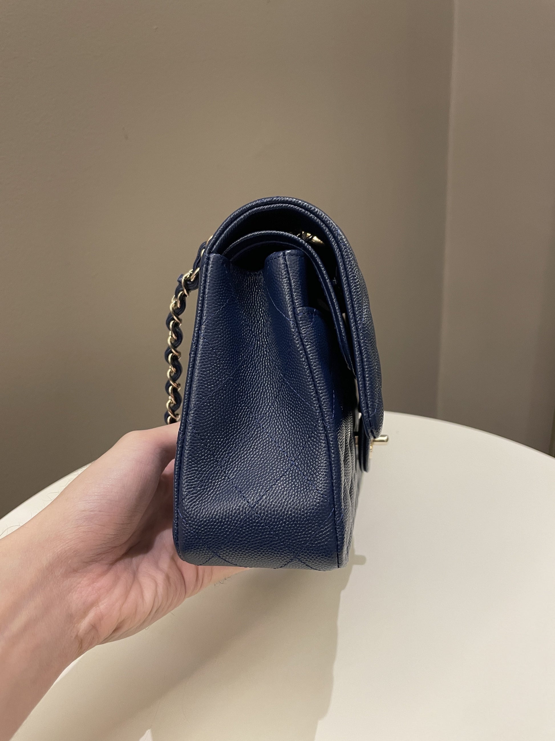Chanel Classic Quilted Medium Double Flap Dark Navy Caviar - Bags - 7
