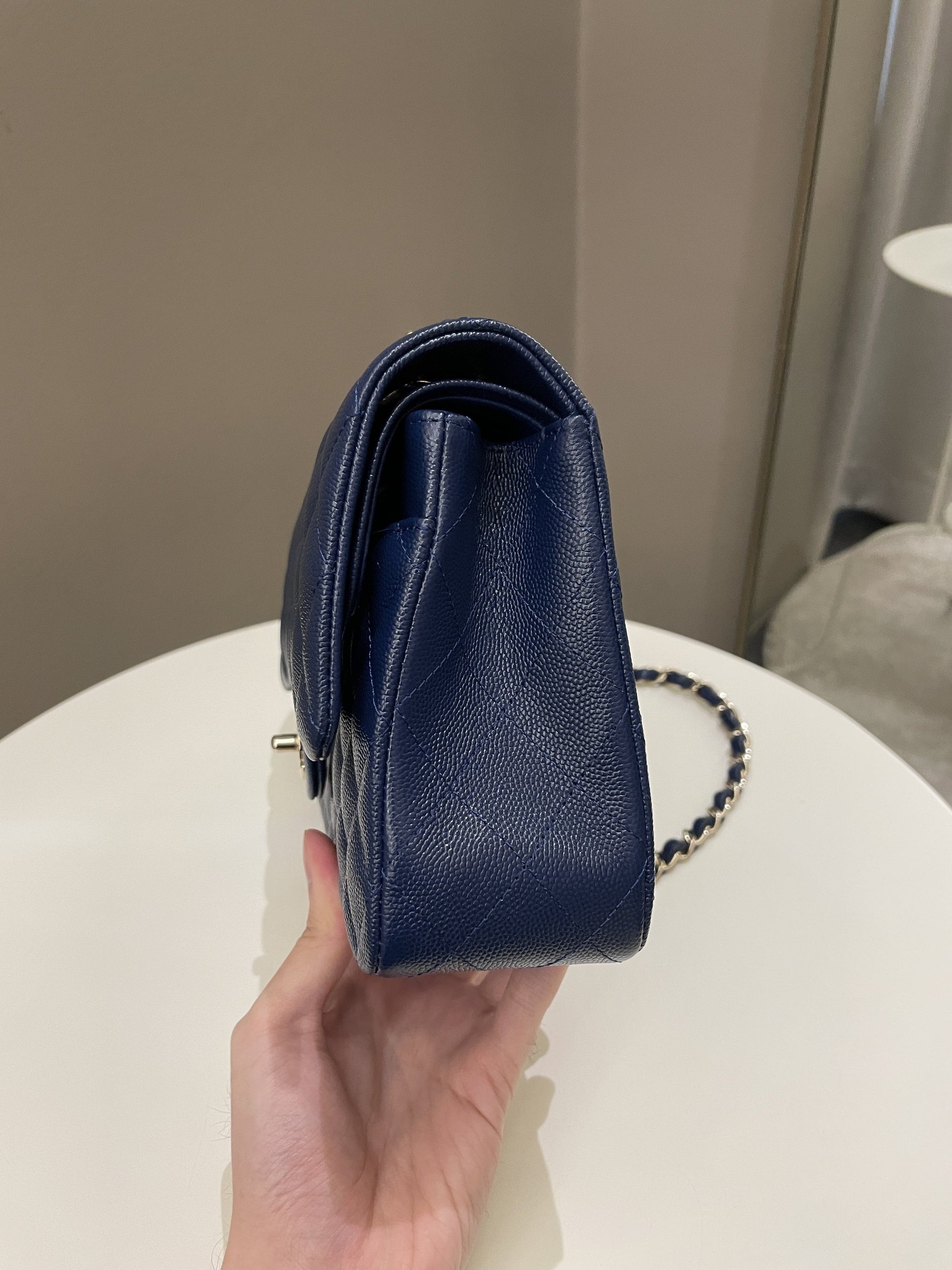 Chanel Classic Quilted Medium Double Flap Dark Navy Caviar - Bags - 8
