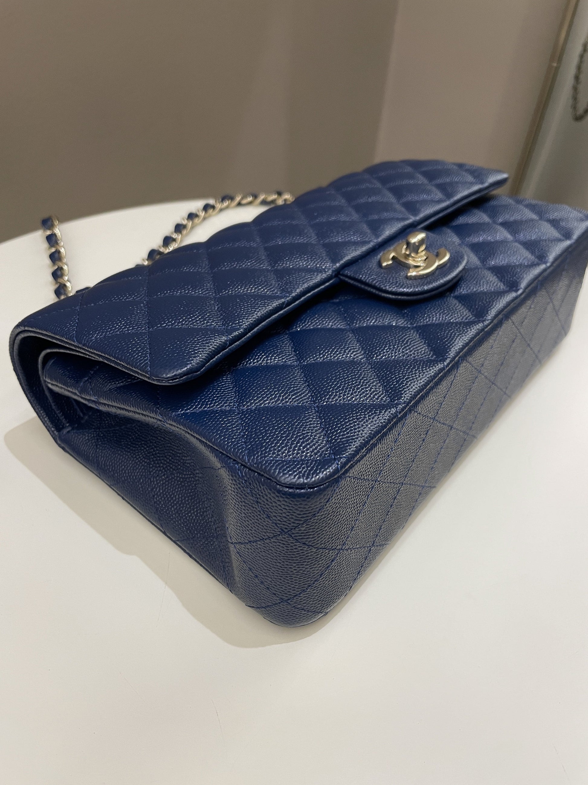 Chanel Classic Quilted Medium Double Flap Dark Navy Caviar - Bags - 10