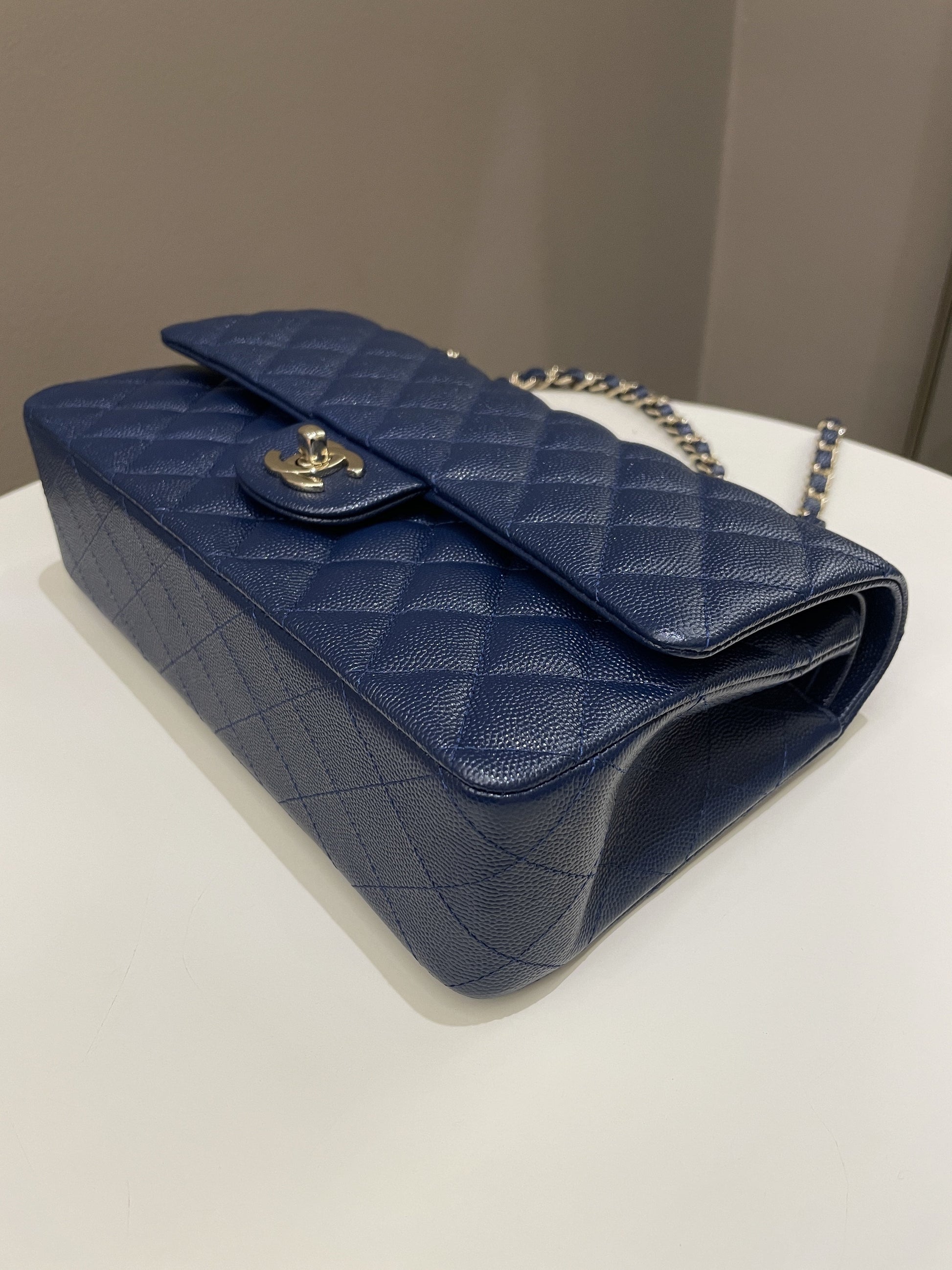 Chanel Classic Quilted Medium Double Flap Dark Navy Caviar - Bags - 11