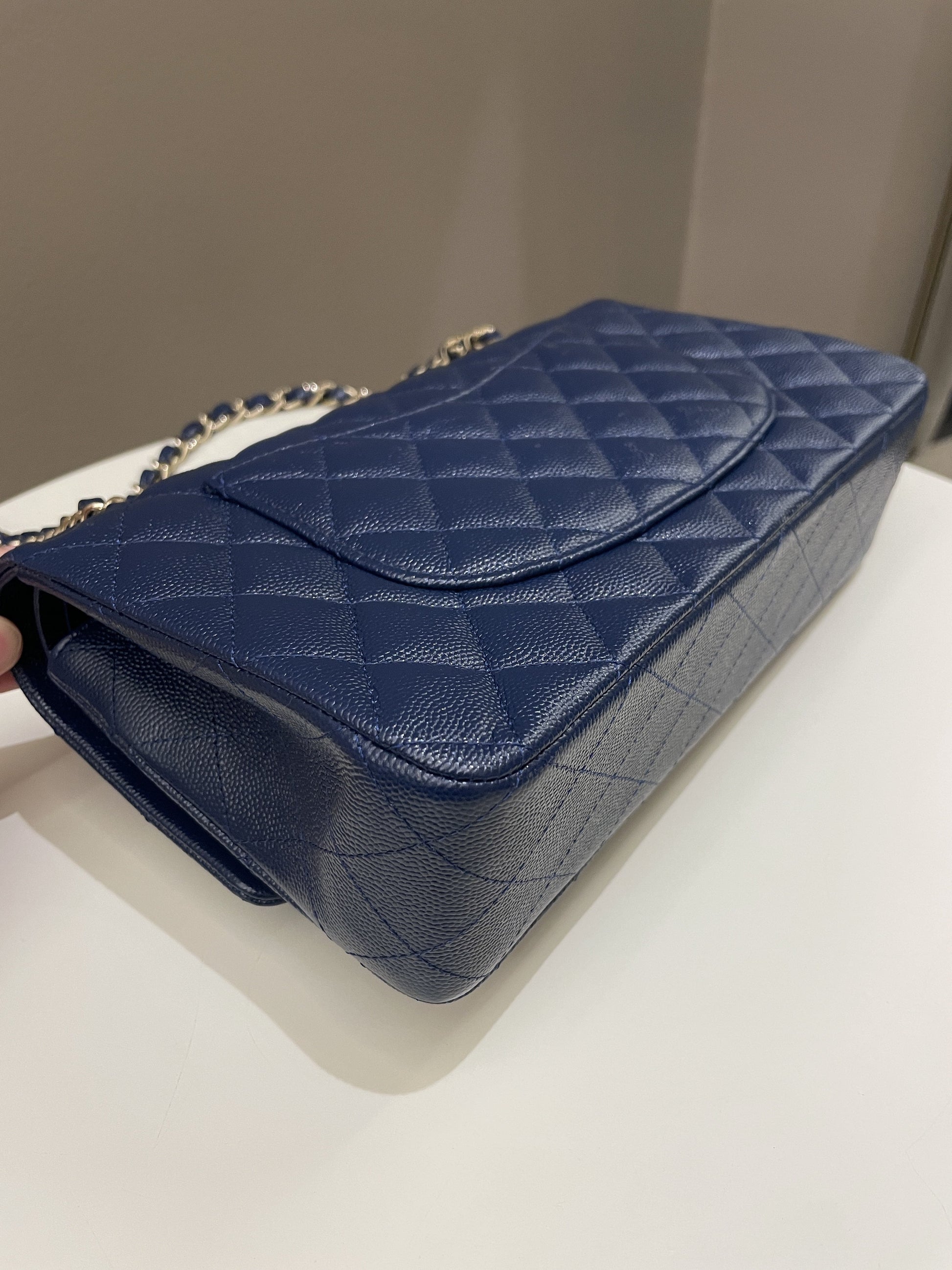 Chanel Classic Quilted Medium Double Flap Dark Navy Caviar - Bags - 12