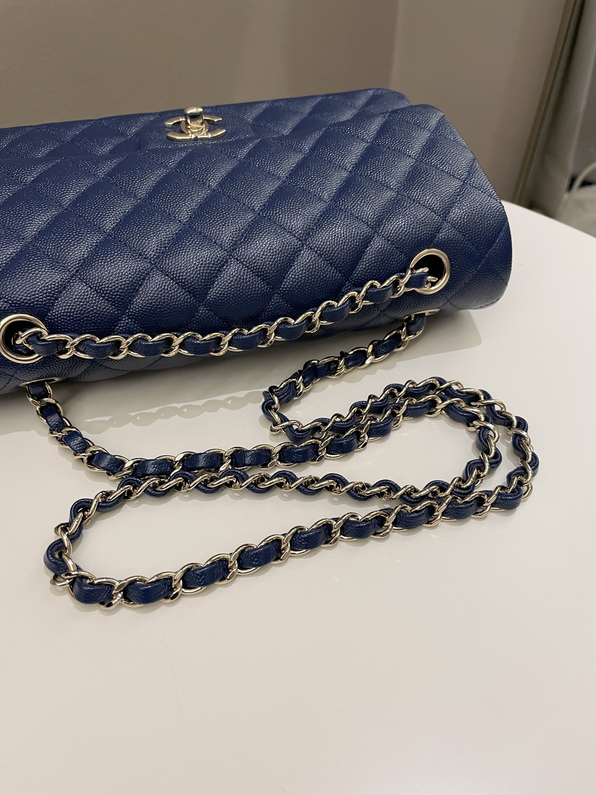 Chanel Classic Quilted Medium Double Flap Dark Navy Caviar - Bags - 20
