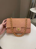 Chanel Vintage Classic Quilted Medium Flap Nude pink Suede - Bags - 20