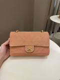 Chanel Vintage Classic Quilted Medium Flap Nude pink Suede - Bags - 2