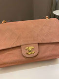 Chanel Vintage Classic Quilted Medium Flap Nude pink Suede - Bags