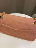 Chanel Vintage Classic Quilted Medium Flap Nude pink Suede - Bags - 4