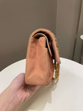 Chanel Vintage Classic Quilted Medium Flap Nude pink Suede - Bags - 5