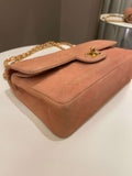 Chanel Vintage Classic Quilted Medium Flap Nude pink Suede - Bags - 8