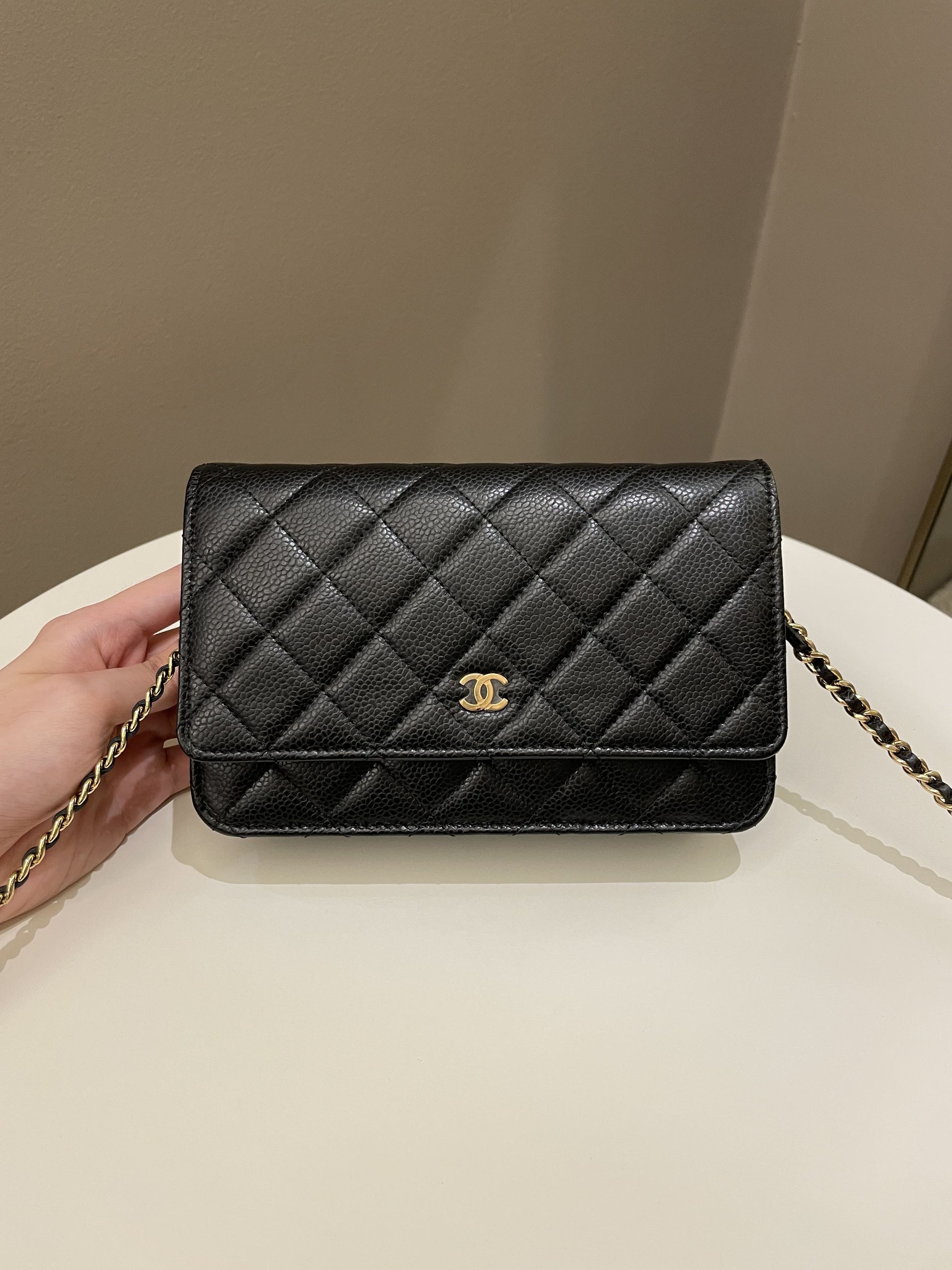 Chanel Classic Quilted Wallet on Chain Black Caviar - Bags - 17