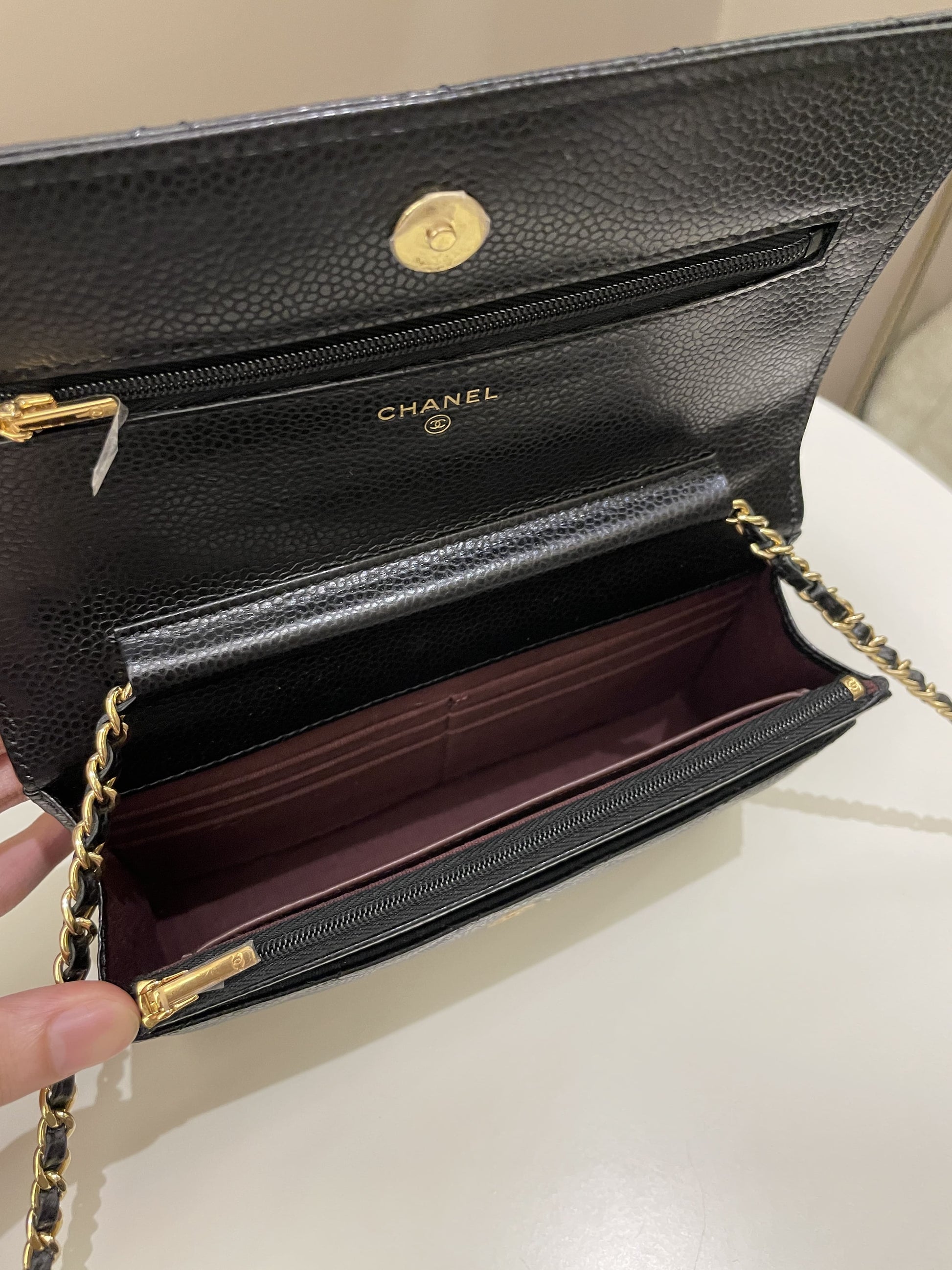 Chanel Classic Quilted Wallet on Chain Black Caviar - Bags - 13