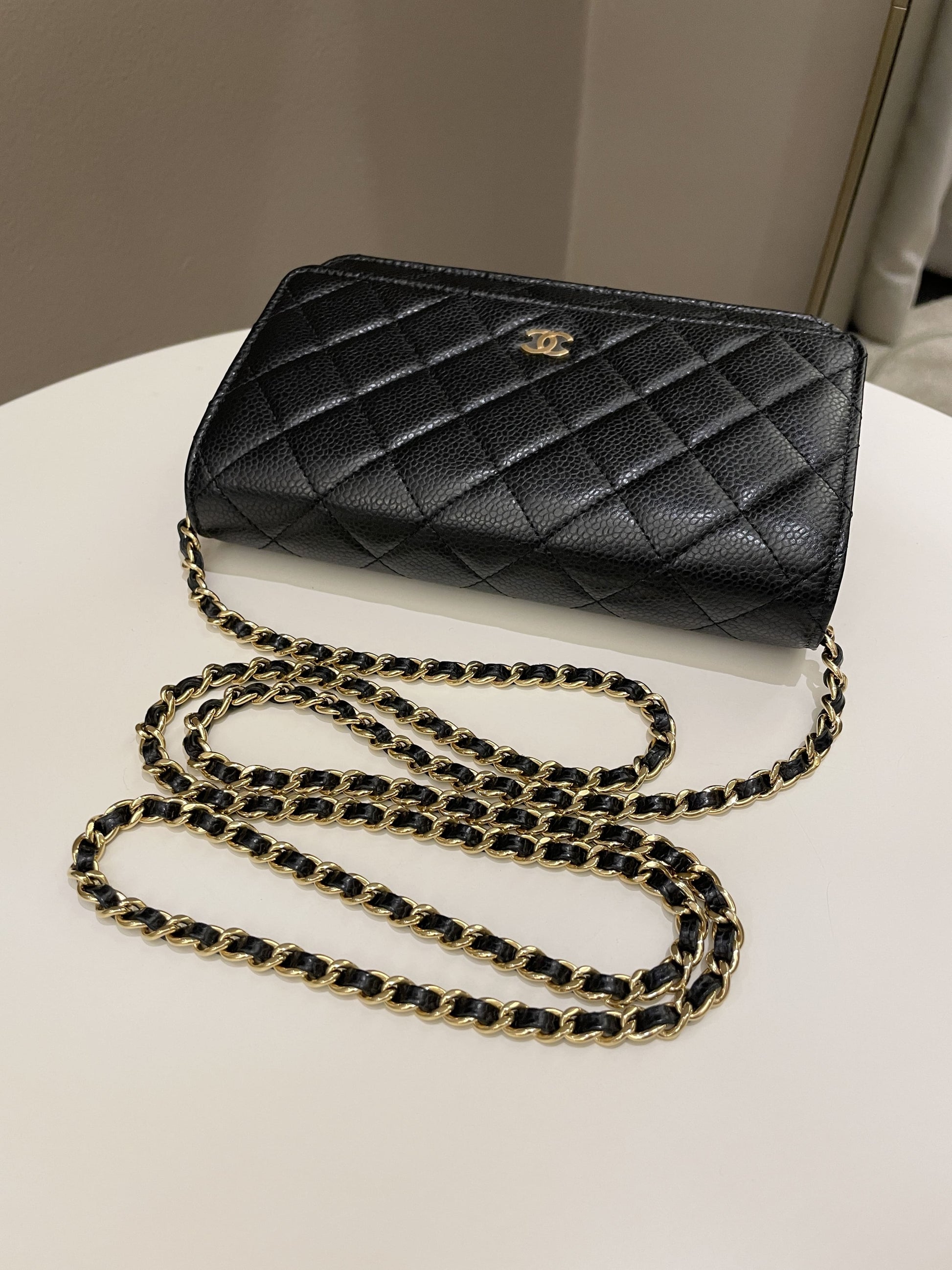 Chanel Classic Quilted Wallet on Chain Black Caviar - Bags - 16