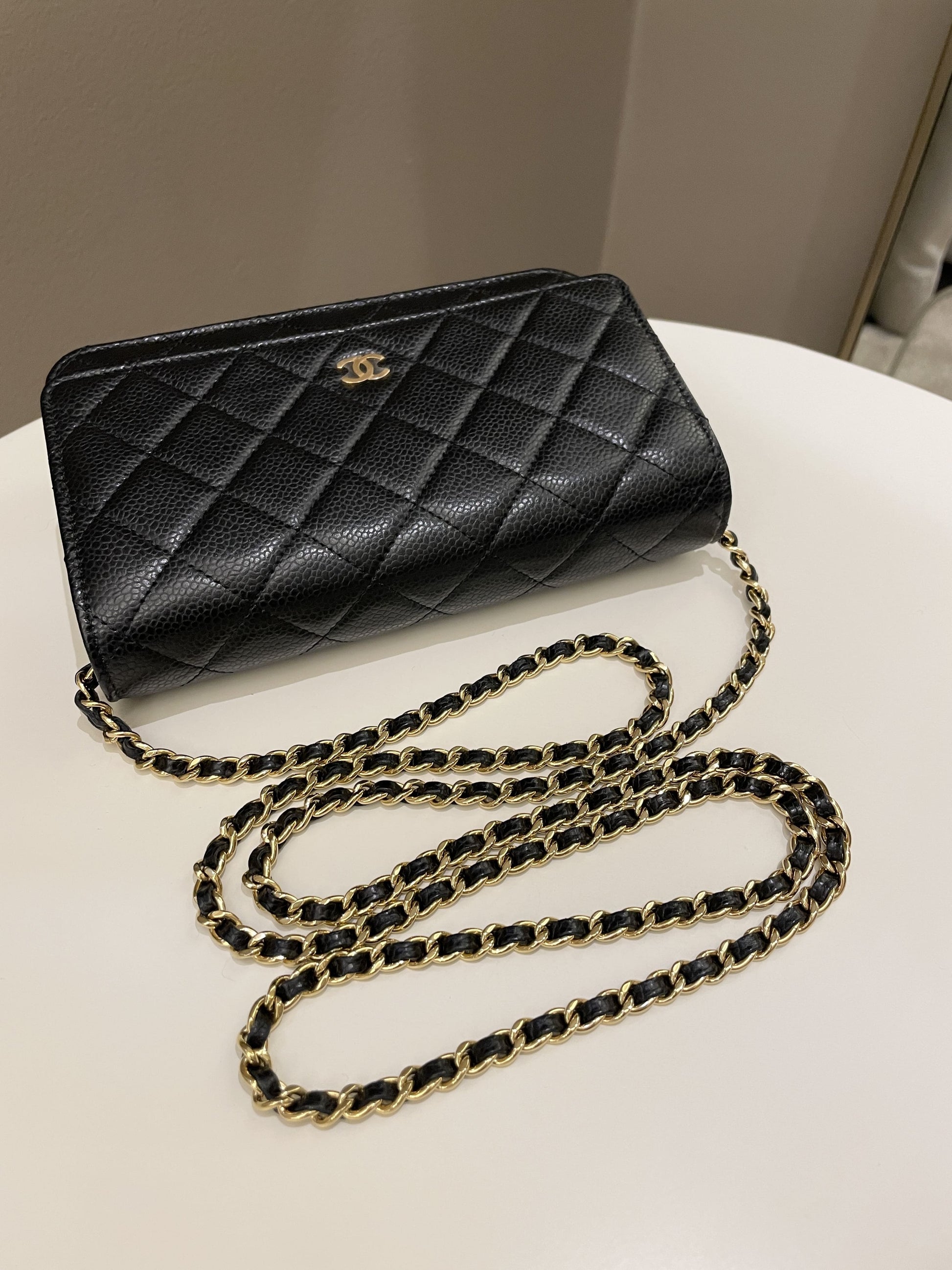 Chanel Classic Quilted Wallet on Chain Black Caviar - Bags - 15