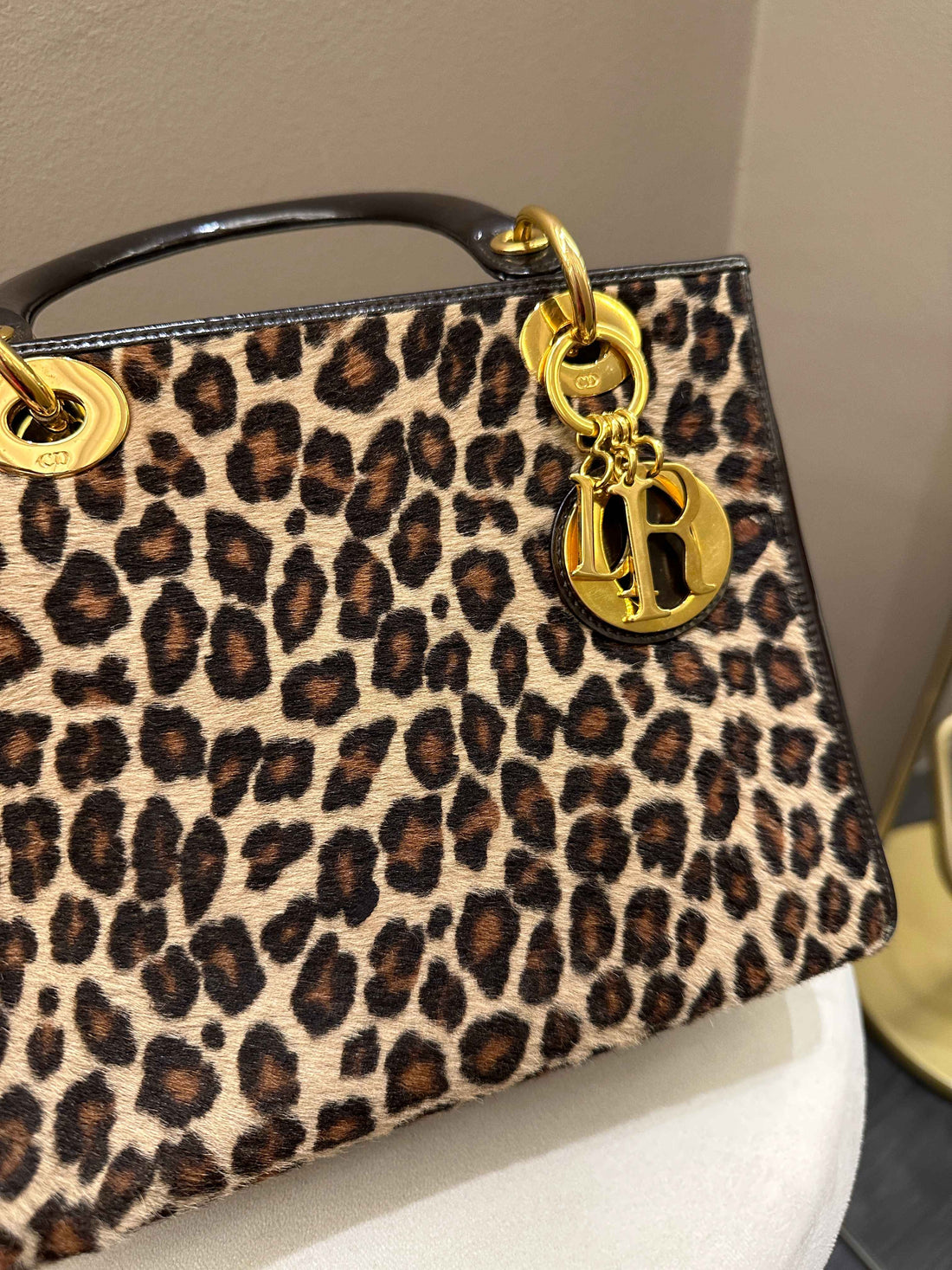 Dior Vintage Classic Lady Dior Black Patent / Brown Pony - Bags