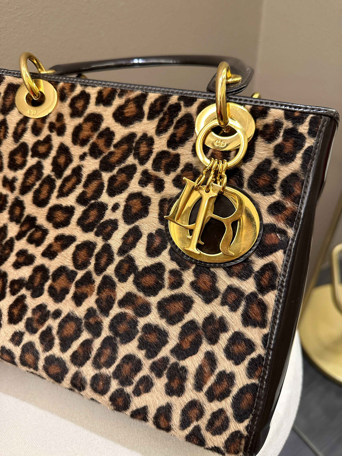 Dior Vintage Classic Lady Dior Black Patent / Brown Pony - Bags