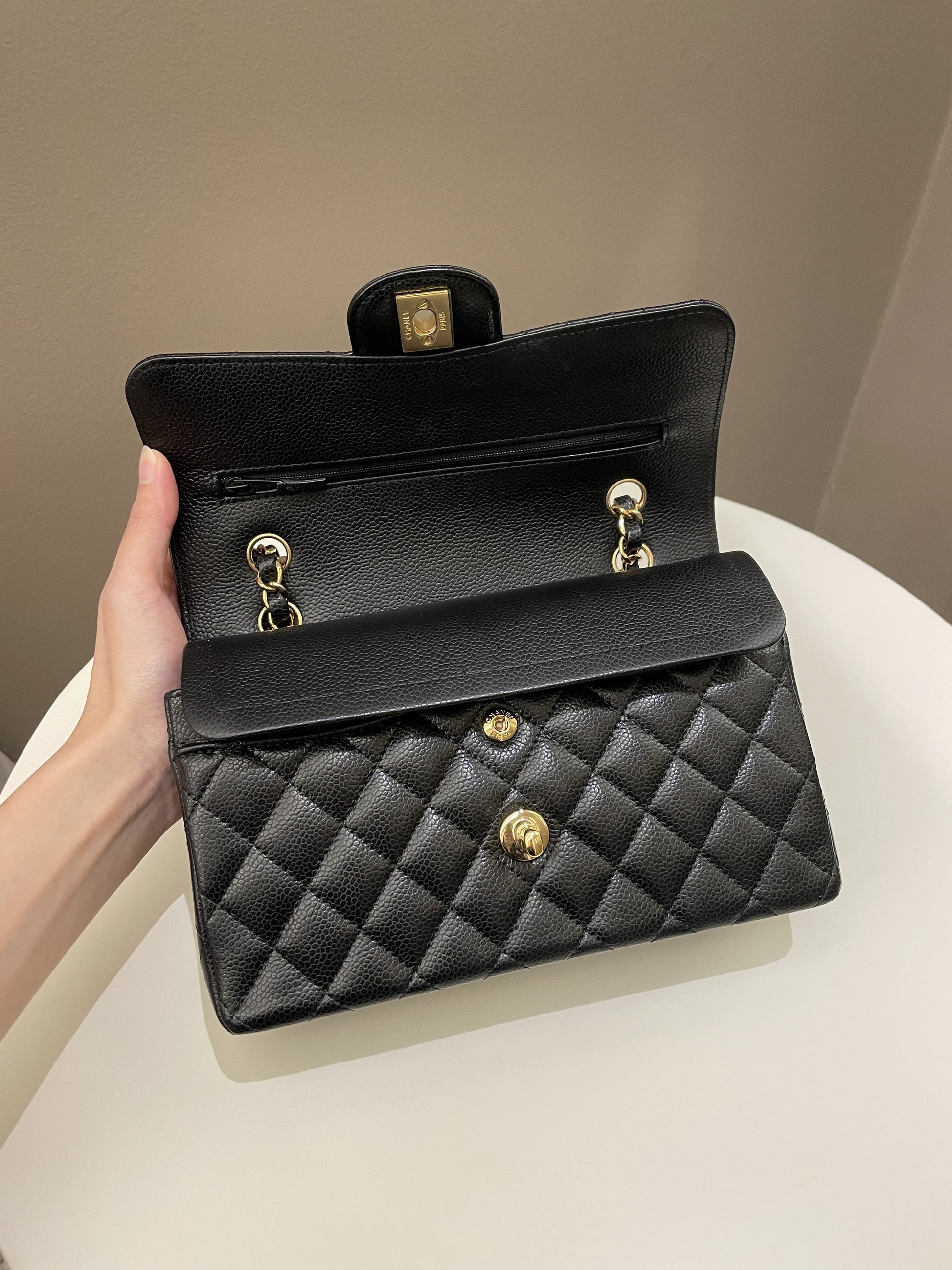 Chanel Classic Quilted Small Double Flap Black Caviar - Bags - 13