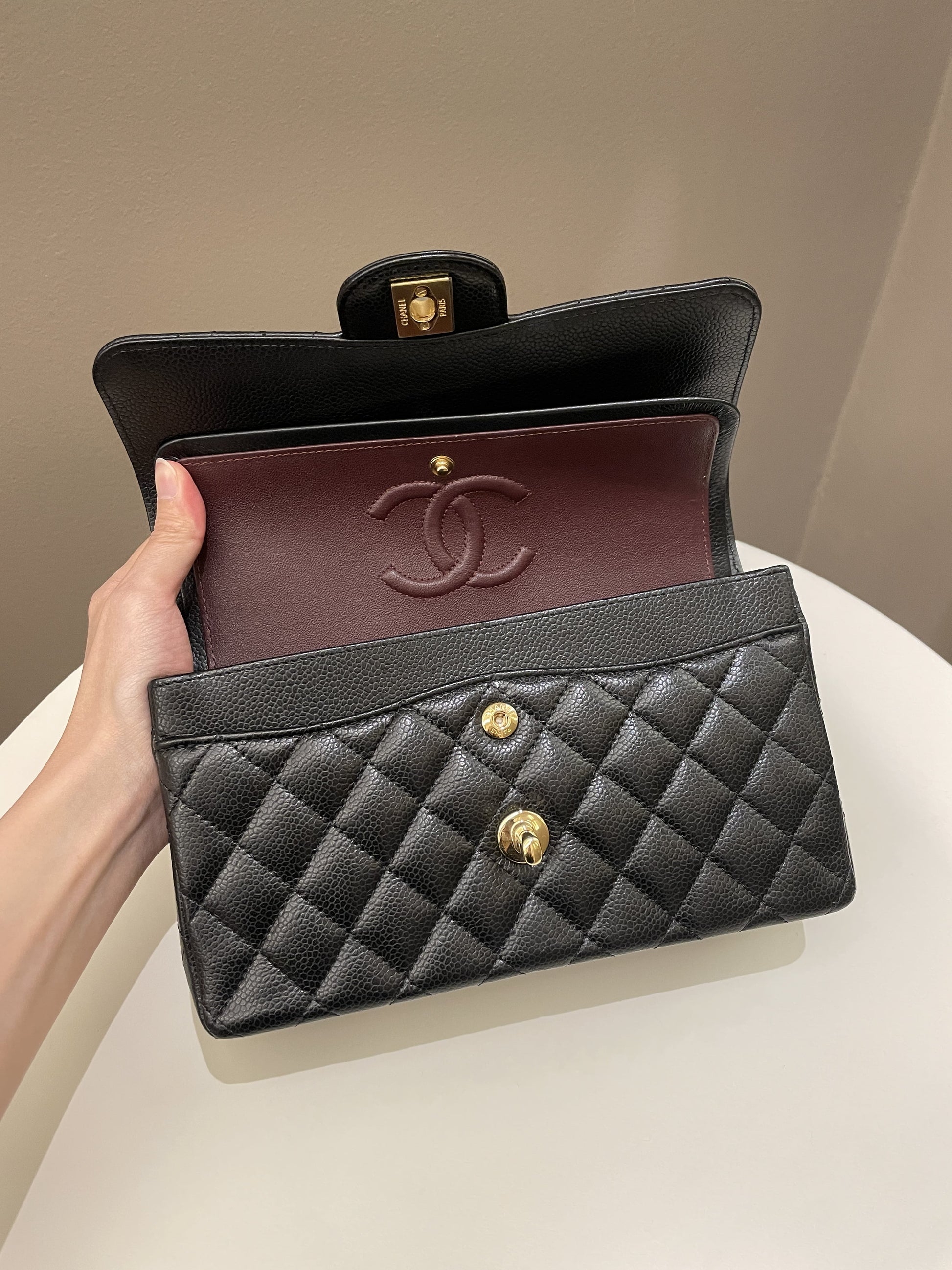 Chanel Classic Quilted Small Double Flap Black Caviar - Bags - 15