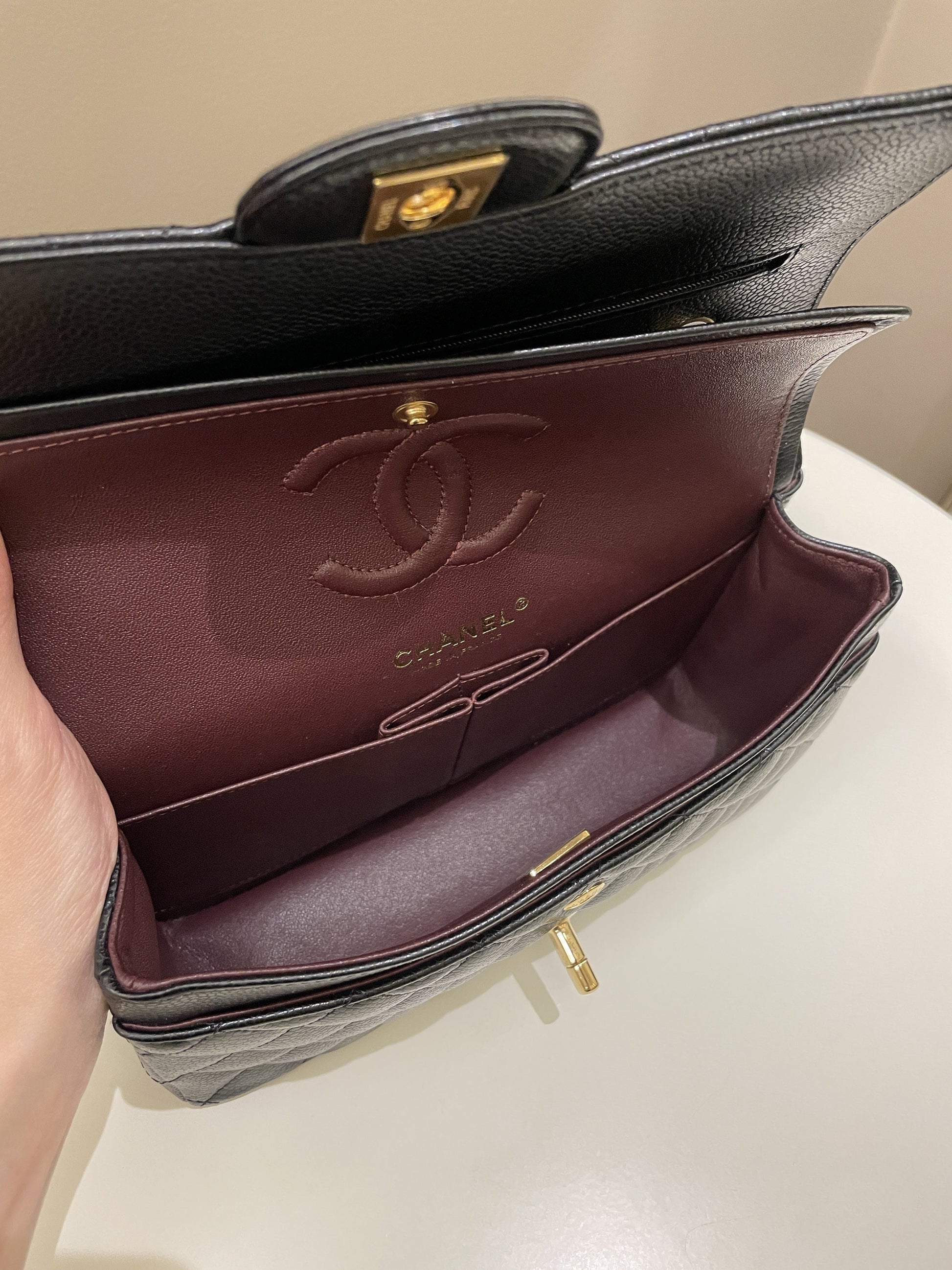 Chanel Classic Quilted Small Double Flap Black Caviar - Bags - 17
