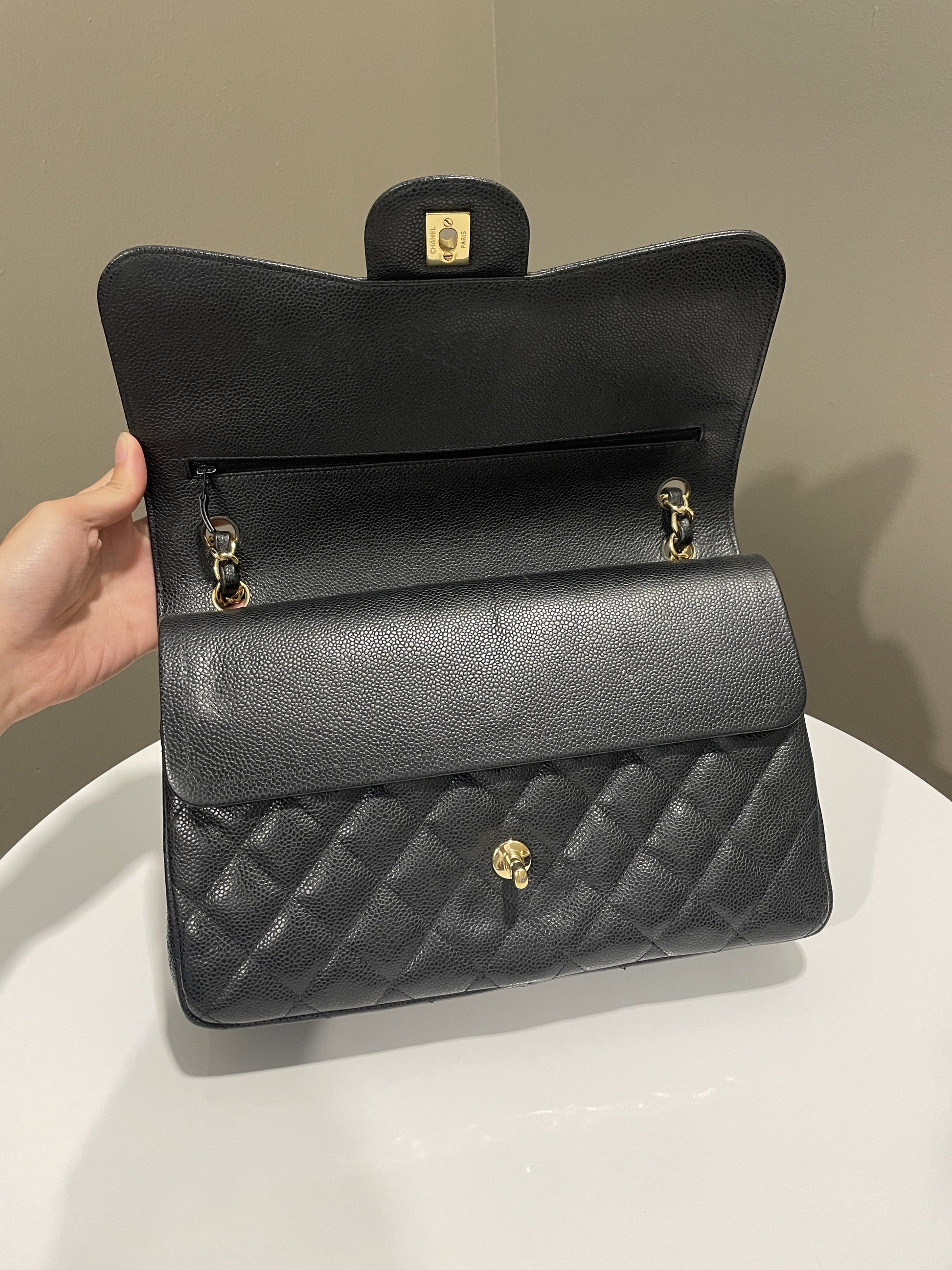 Chanel Classic Jumbo Double Flap Black Caviar - Bags - 12