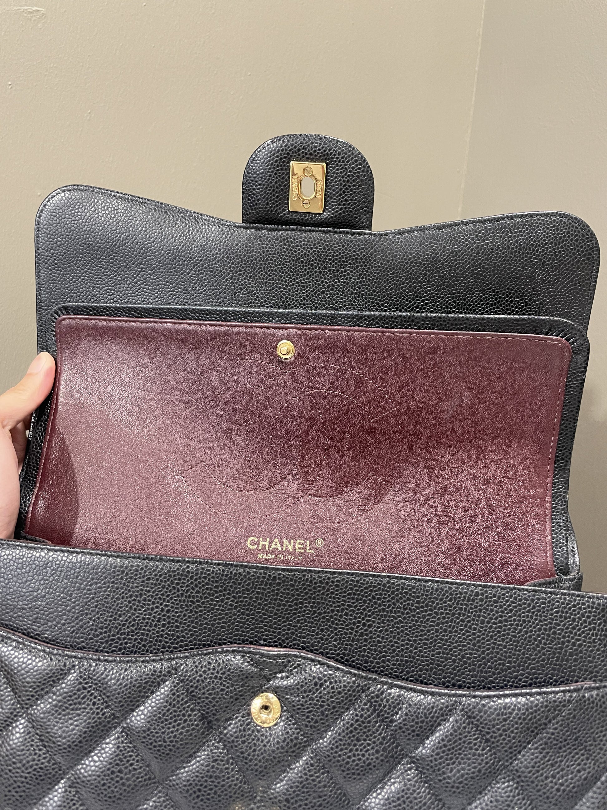 Chanel Classic Jumbo Double Flap Black Caviar - Bags - 15