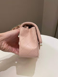Chanel Classic Quilted Mini Rectangular Pale Pink Lambskin - Bags - 5