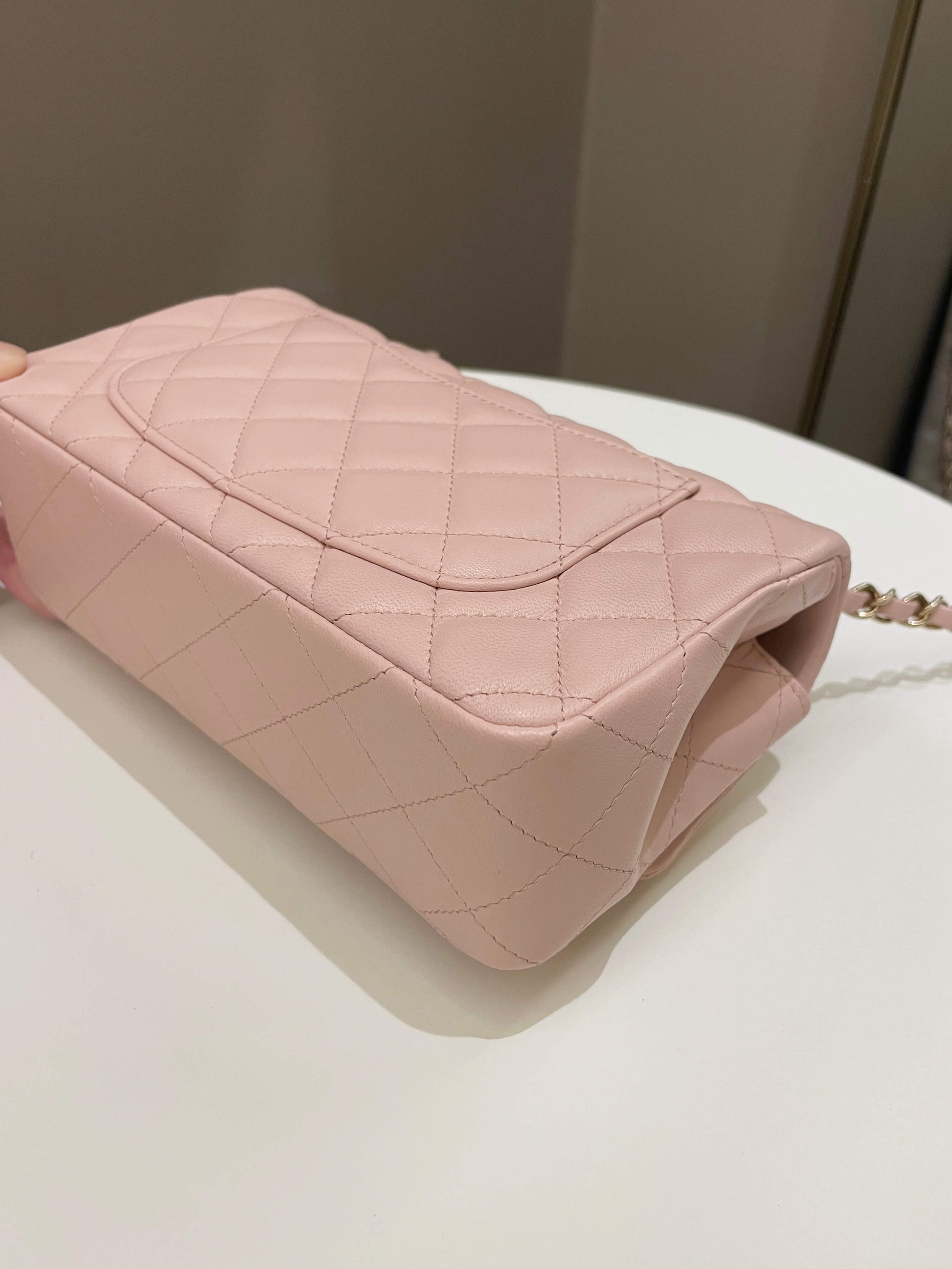 Chanel Classic Quilted Mini Rectangular Pale Pink Lambskin - Bags - 11