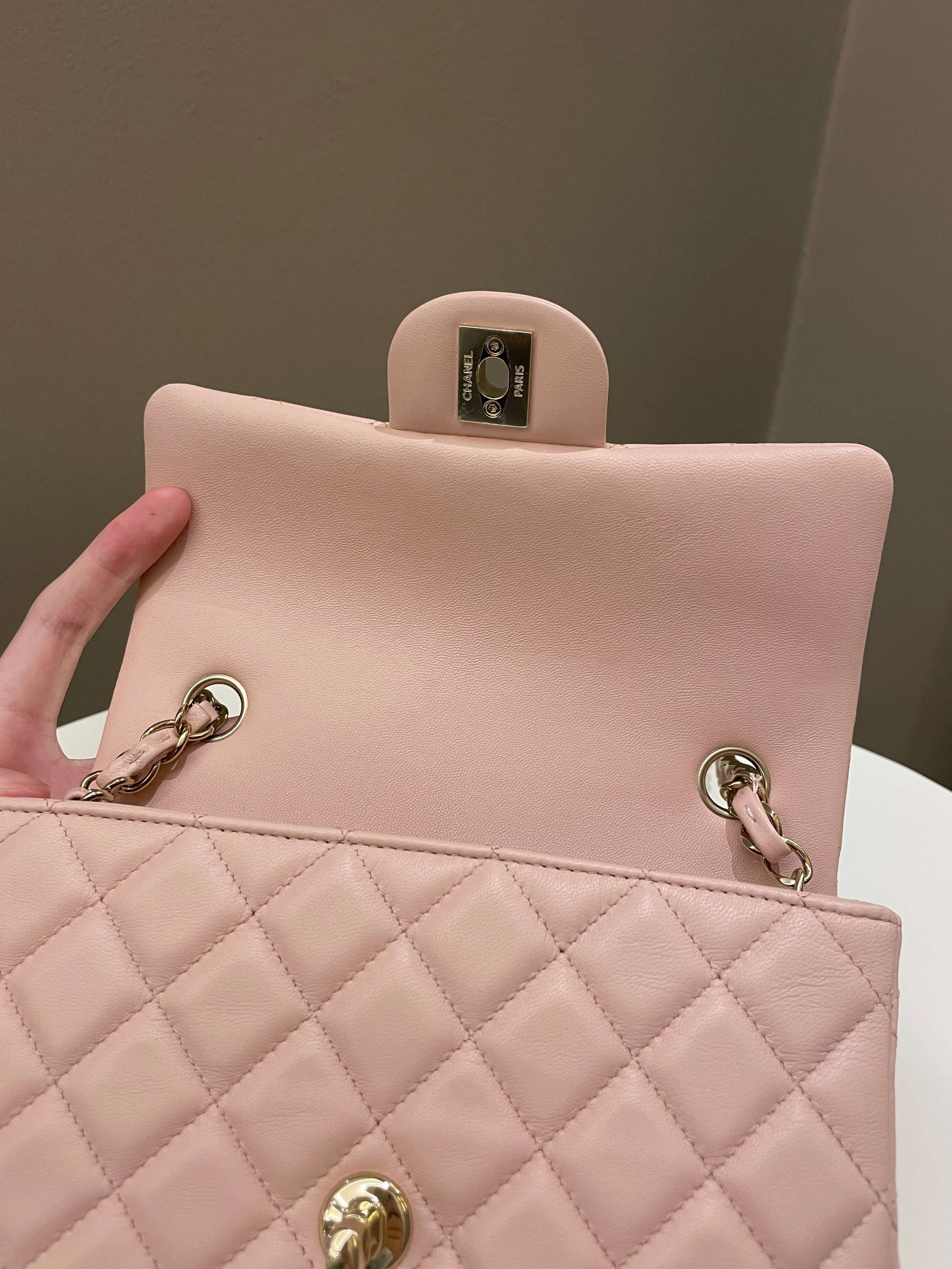 Chanel Classic Quilted Mini Rectangular Pale Pink Lambskin - Bags - 13
